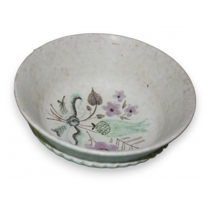 Bol turquoise motif fleurs de Menelika