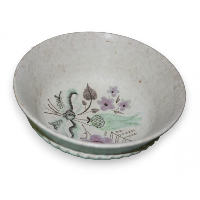Bol turquoise motif fleurs de Menelika