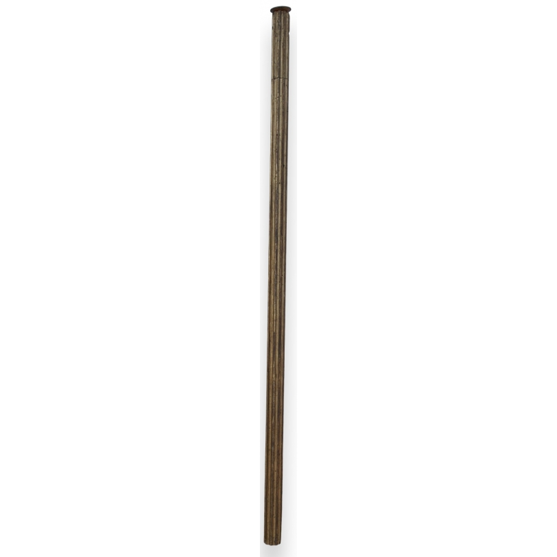 Barre à rideaux cannelée en bois doré