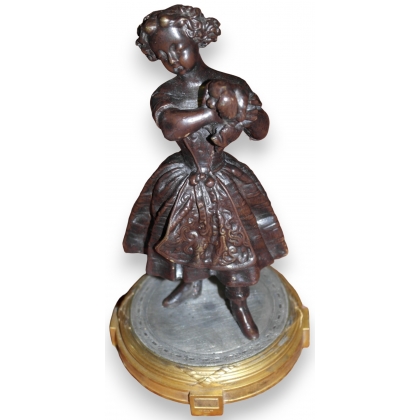Bronze reproduction \"Fille et son chien\"