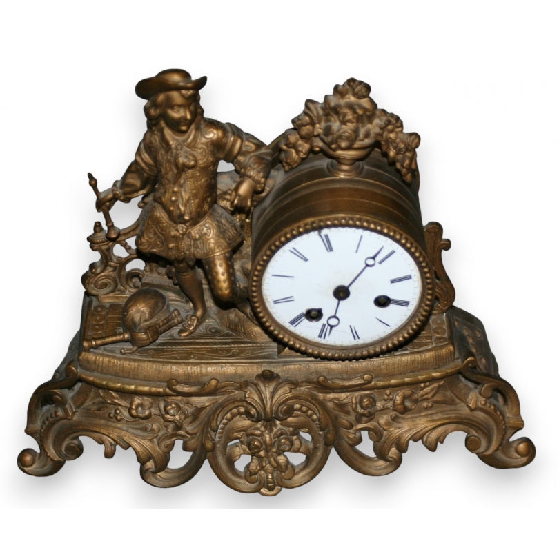  Pendule Napoléon III en antimoine sur  Moinat SA  - Antiquités décoration