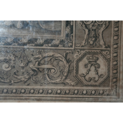 Gravure "Renouvellement dalliance" d'après LEBRUN  sur Moinat SA  - Antiquités décoration -  Gravures, Lithos