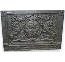 Plaque de cheminée deux lions