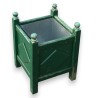 Green flower box made from weathered wood at Moinat SA – Antiques and home décor
