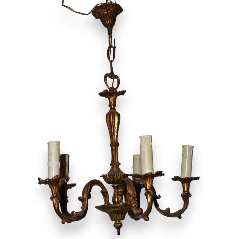 Lustre à 5 feux en bronze