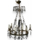Lustre style Directoire bronze doré, 10 lumières