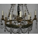 Lustre style Directoire bronze doré, 10 lumières