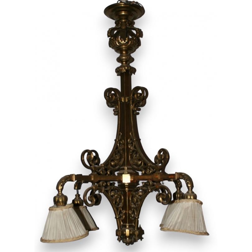 4-light bronze chandelier from Moinat SA – Antiques and home décor