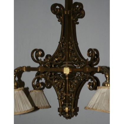 4-light bronze chandelier from Moinat SA – Antiques and home décor
