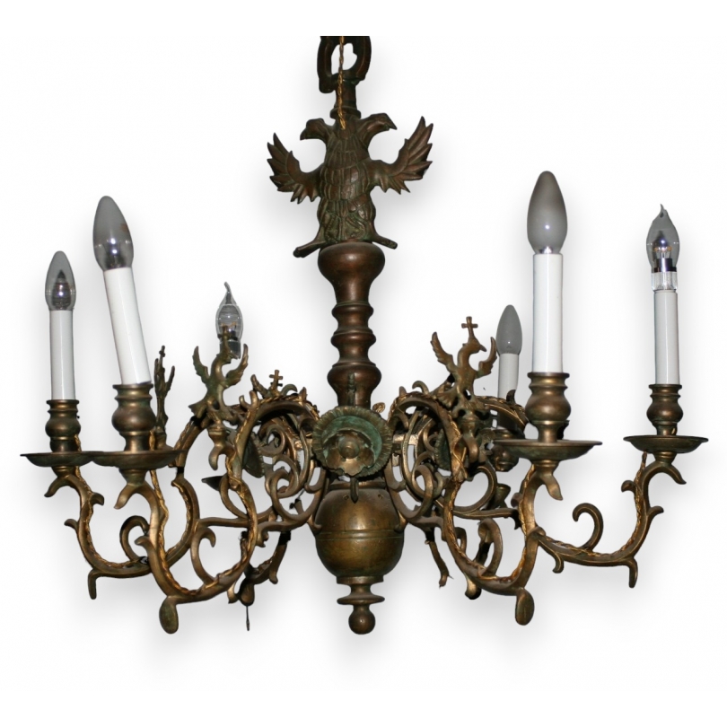 Dutch ‘Double-headed Eagle’ chandelier, size 6, from Moinat SA – Antiques and home décor