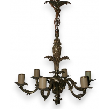 Lustre en bronze à 6 feux