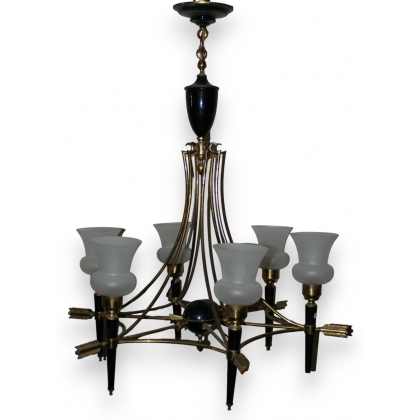 "Flèches" chandelier in gilded bronze at Moinat SA – Antiques and home décor