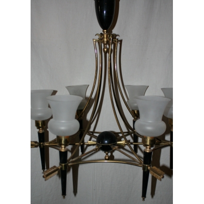 "Flèches" chandelier in gilded bronze at Moinat SA – Antiques and home décor
