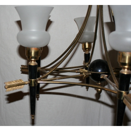 "Flèches" chandelier in gilded bronze at Moinat SA – Antiques and home décor