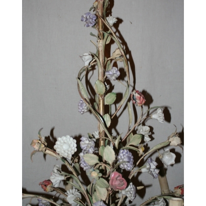 6-light chandelier in painted iron by Moinat SA – Antiques and home décor