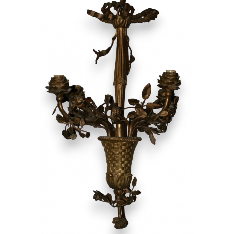 4-light bronze chandelier from Moinat SA – Antiques and home décor