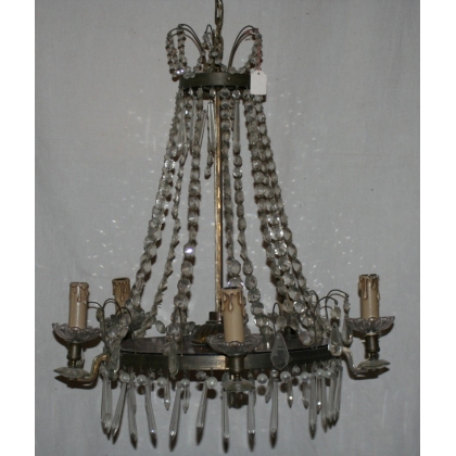 5-light bronze and crystal chandelier by Moinat SA – Antiques and home décor
