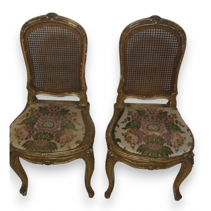 Paire de chaises style Louis XV dossier