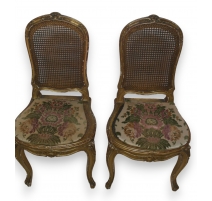 Paire de chaises style Louis XV dossier