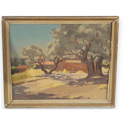 Huile sur panneau \"Provence\" signée BERTHOUD