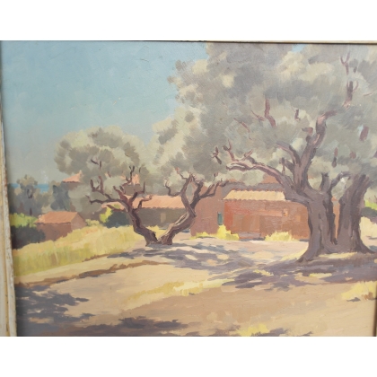 Paintings | Oil on panel, ‘Provence’, signed Moinat SA  – Antiques and home décor