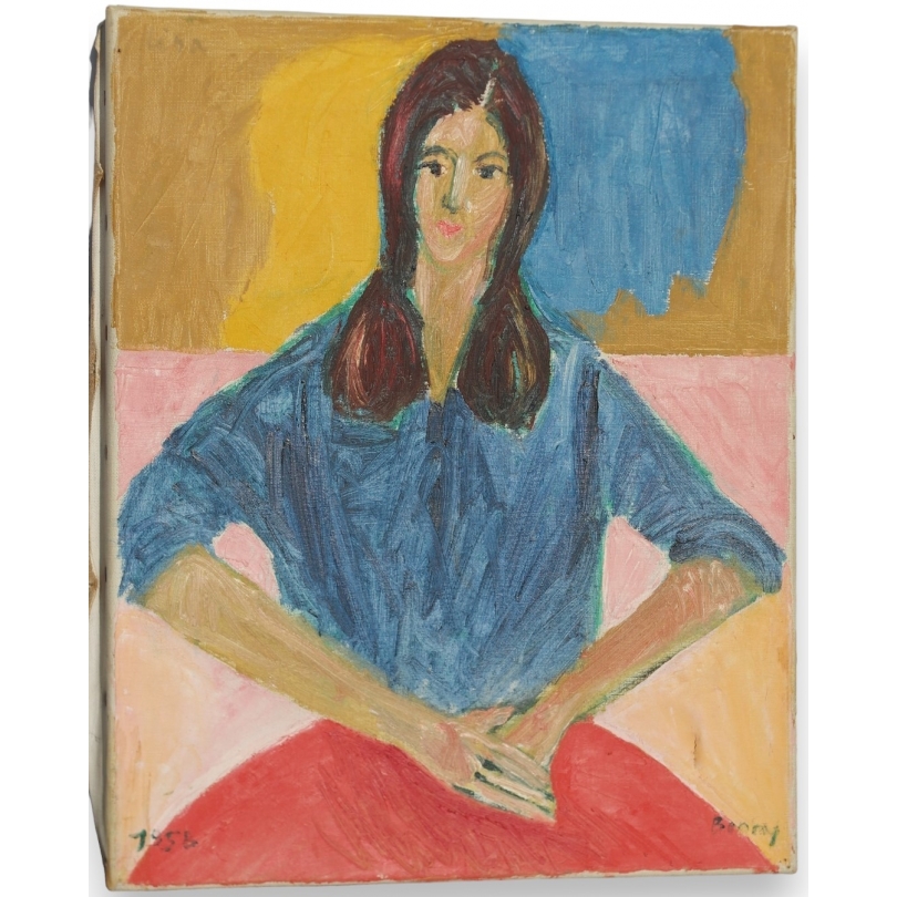 Paintings | Oil on canvas portrait ‘Lisa’, signed Moinat SA  – Antiques and home décor