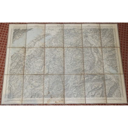 Topographical map of Switzerland (Map by Moinat SA – Antiques and Decor)
