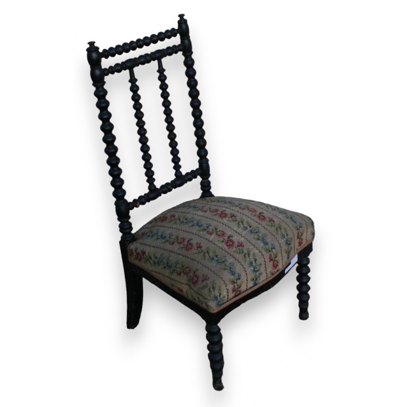 Napoleon III chair, black wood (from Moinat SA – Antiques and home décor)