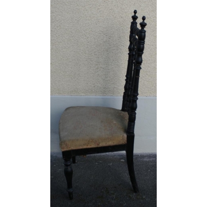 Napoleon III chair, black wood, from  Moinat SA  - Antiques and home décor