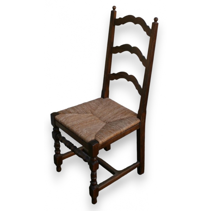 Louis XIII-style chair with straw seat by  Moinat SA  - Antiques and interior design
