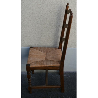 Louis XIII-style chair with straw seat by  Moinat SA  - Antiques and interior design