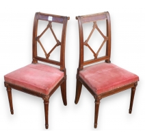 Paire de chaise Directoire à croisillon