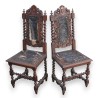 Pair of Henri II chairs with raised backs  Moinat SA  - Antiques and interior design