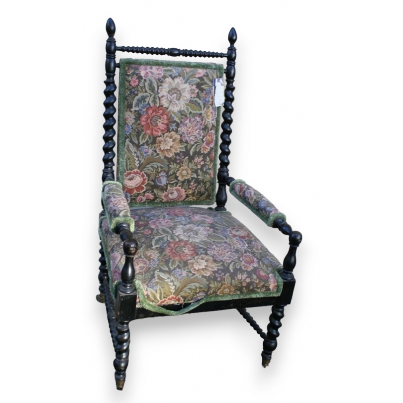 Fauteuil Napoléon III sur roulettes