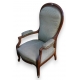 Fauteuil Voltaire recouvert de tissu