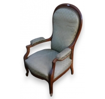 Fauteuil Voltaire recouvert de tissu