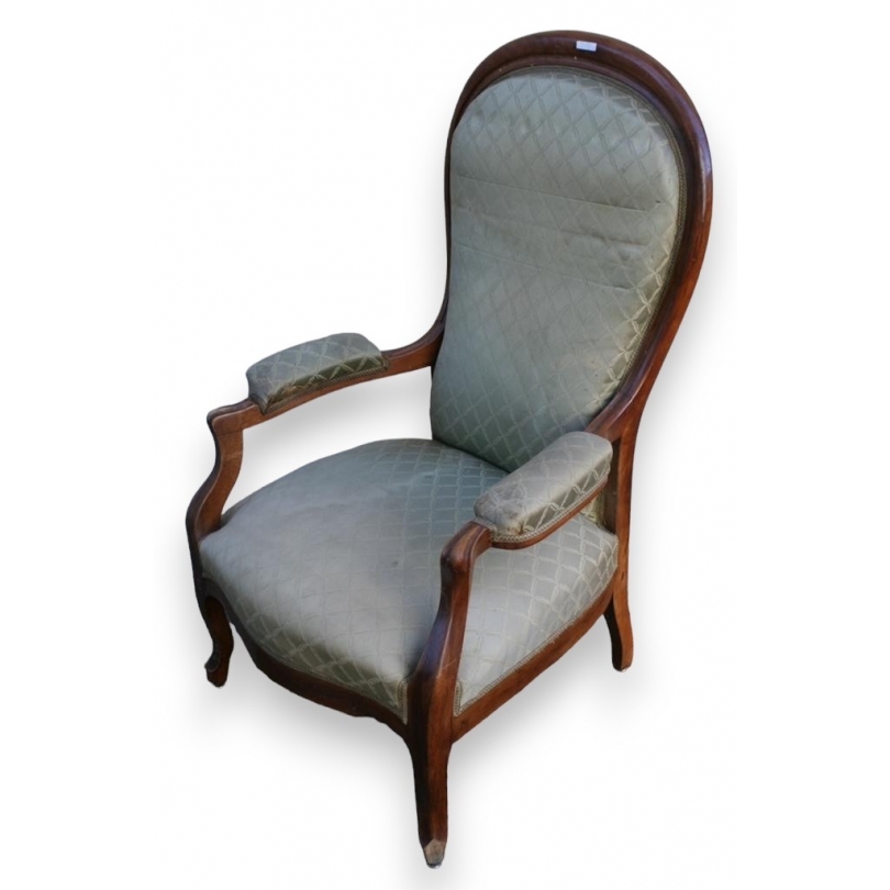 Fauteuil Voltaire recouvert de tissu