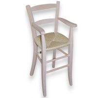 Chaise haute paillée