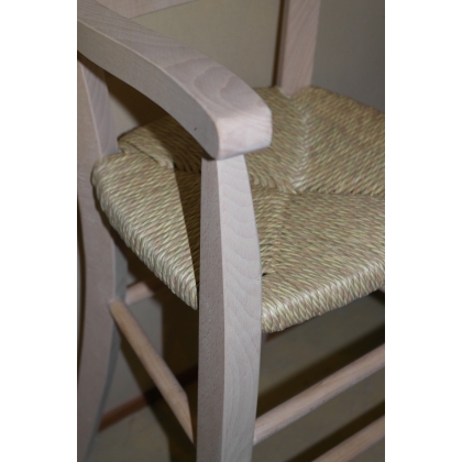 Chaise haute paillée