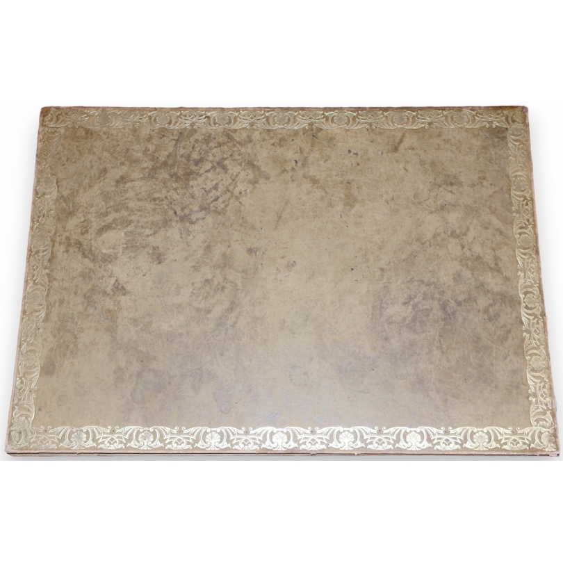 Vintage green sheepskin desk pad featuring ‘Moinat SA’ – Antiques and home décor