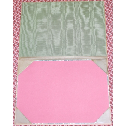 Vintage green sheepskin desk pad featuring ‘Moinat SA’ – Antiques and home décor