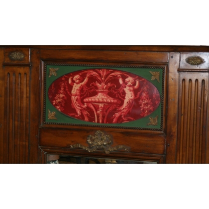  Miroir fronton en toile cirée sur  Moinat SA  - Antiquités décoration