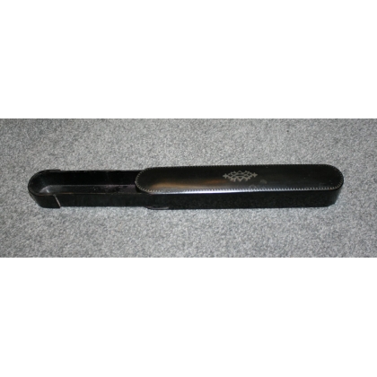 Black lacquered wooden pencil case, decorated by Moinat SA – Antiques and home décor