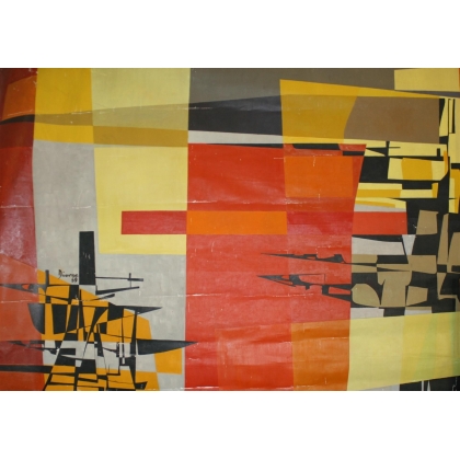 Paintings | Large panoramic oil painting on canvas by Moinat SA  - Antiques and home décor