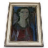 Huile sur toile portrait "Jeune femme"