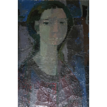 Paintings | Oil on canvas portrait ‘Young Woman’ by Moinat SA  – Antiques and home décor