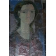 Huile sur toile portrait "Jeune femme"