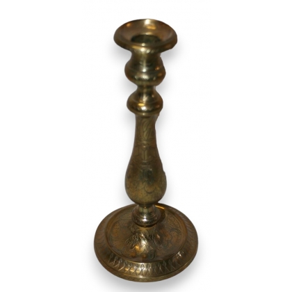 Hand-carved brass candle holder by Moinat SA – Antiques and home décor