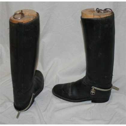 Pair of black leather boots from  Moinat SA  - Antiques and home décor