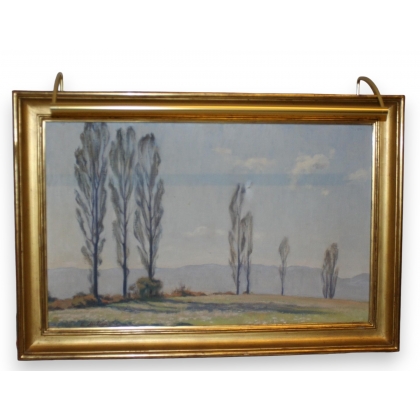 Huile sur toile \"vue du Salève\" signée A. MILSONI